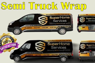 design professional box truck, long trailer and semi truck wrap design