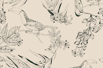 do floral and natural line art pattern