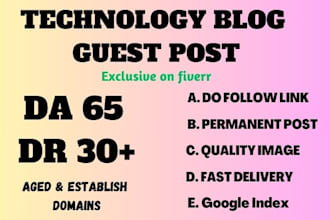 provide guest posts on technology blog with a da60