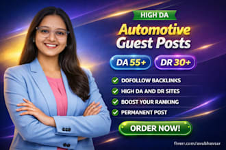 provide guest posts on auto, truck blog with a da60