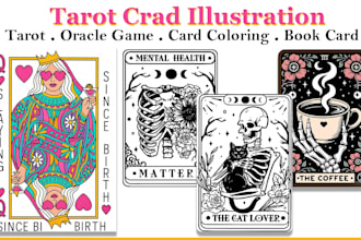 poetry line art , tarots cards, lenormand card, zodiac card