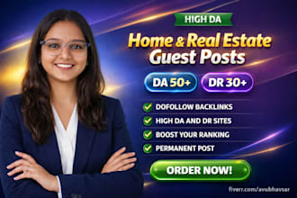 provide guest posts on home and real estate blog with a da60