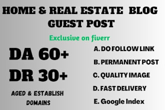 provide guest posts on home and real estate blog with a da60