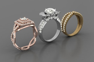 do 3d jewelry cad designing with rendering included