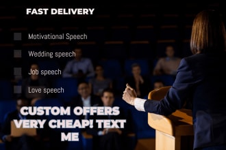 write job speech, wedding speech, motivational speech