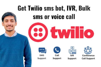 build twilio bulk sms, sms bot, autoresponder, voice call, ivr studio