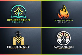 design 3d modern minimalist church, ministry and religious business logo