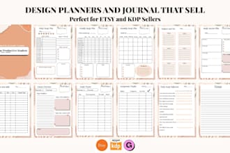 design printable planner and journal for etsy and KDP in canva