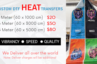 print custom dtf heat transfer for all fabric and ship