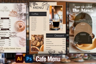design restaurant digital menu or cafe menu  board displayed