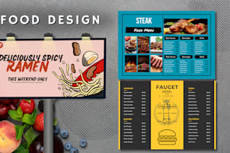 do resturent food menue, food flyer and digital menue design