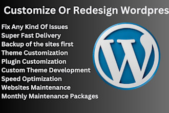 customize wordpress website or fix any issues