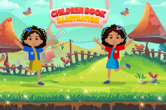 do cute and beautiful african american children book illustrations