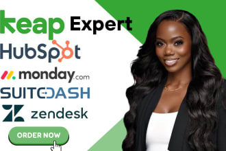 be virtual assistant to setup keap monday hubspot zendesk suitedash CRM