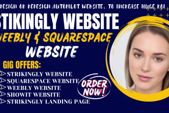 design or redesign weebly, strikingly, squarespace website, showit website