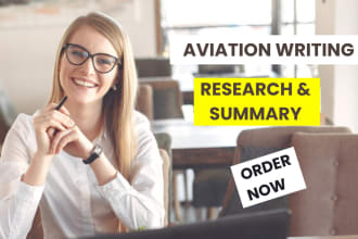 write aviation research, articles, reports and essays for you