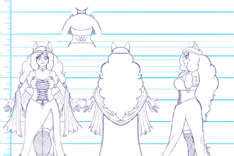 draw character concepts with height chart