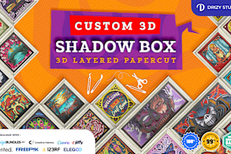 design a custom 3d layered svg shadow box for cricut