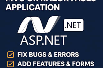 develop or fix your asp core mvc or razor pages application