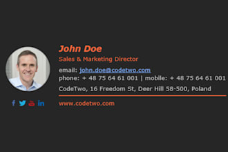 design custom html email signature in 2 hours