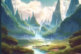 draw  landscape digital art using ai