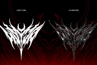 design death metal logo with texture and chrome effect