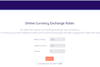 develop a real time currency converter web app