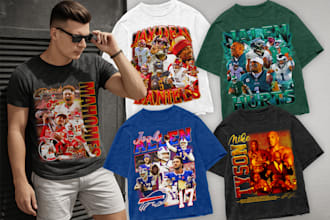do vintage 90s NFL bootleg custom t shirt designs