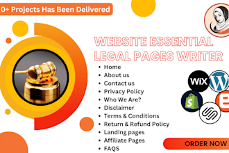 write the best pages for your website including all legal pages