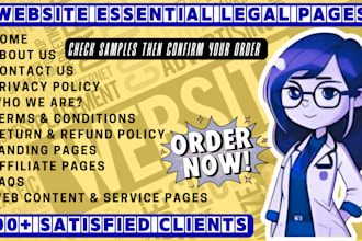 write the best pages for your website including all legal pages