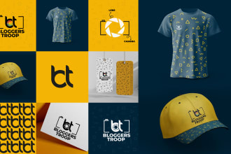 create bakery, cafe, and coffee logo with a branding kit or brand book