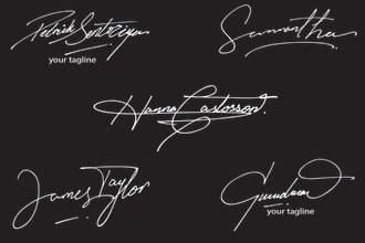 design handwritten signature, scripted and calligraphy logo