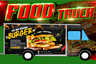 design van wrap, car, boat and food truck for advertisement