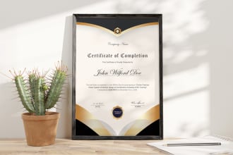 design certificates of awards, completion, achievements, and participations