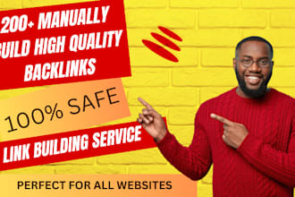 creating fast index white hat link building service of 200 manual seo backlinks
