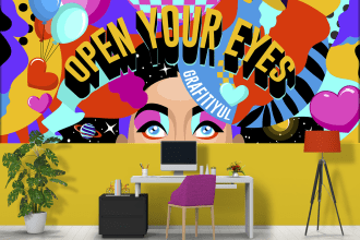 design a colorful wall mural