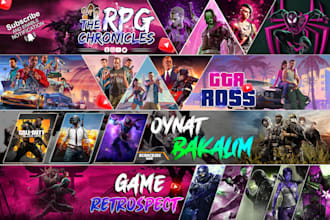 design amazing youtube gaming banner and logo