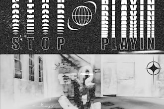create a gritty brutalism style cover art