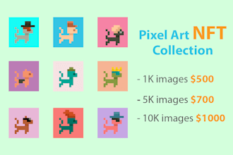 create costume pixel art nft collection