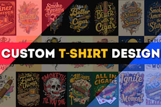professional cigar, vintage, and custom tshirt design for your brand