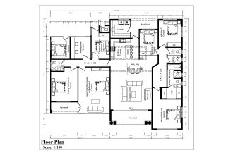 draw architectural 2d floor plan into autocad