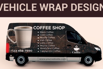 design unique van wrap, vinyl car, food truck or any vehicle wrap design