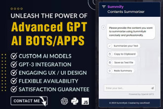 create advanced chatbots or ai apps with chatgpt, openai with great UX design