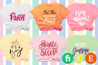 design custom bulk typography t shirt or trendy graphic t shirts design