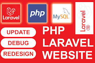update, debug, and redesign, PHP laravel website