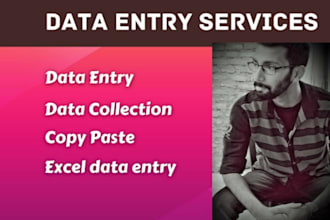 do data entry, excel, scraping, typing, copy paste work