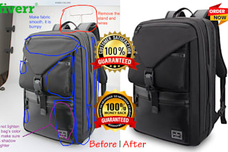 remove wrinkles and objects from product photo