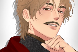 draw an icon or headshot in manhwa anime style illustration