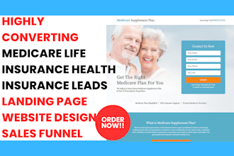 generate exclusive medicare life insurance health insurance leads website design