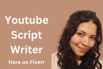 do video script writing for youtube channel arabic, english